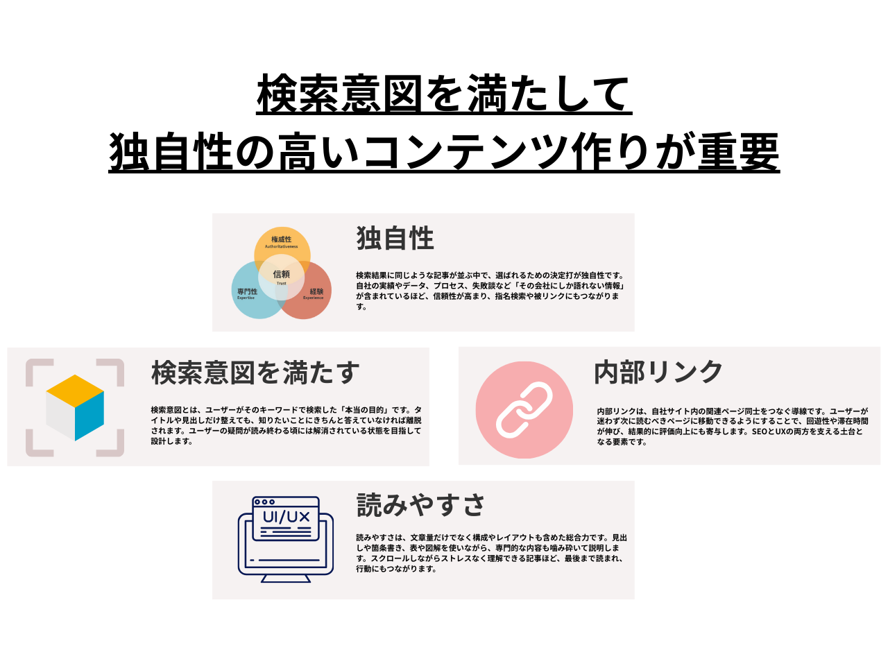 SEOは独自性と一次情報が重要